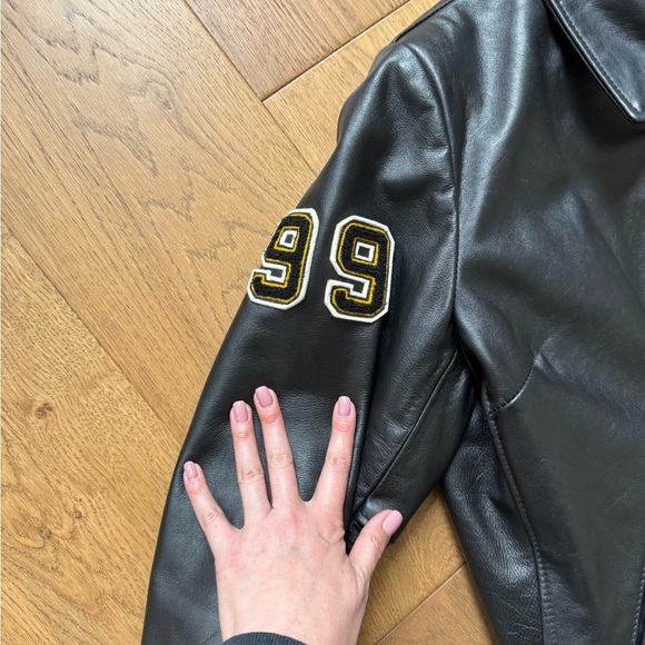 University of Waterloo 1999 Vintage Letterman Ladies Jacket - Black Leather - M - Picture 6 of 12